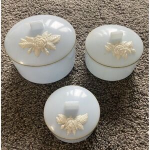 Schwarz Bros Plastic Nesting Bowls Baby Blue Vanity Trinket Container Flower